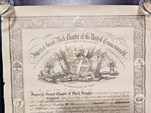 Load image into Gallery viewer, Imperial Grand Black Chapter of the British Commonwealth Certificate No. 96 1927