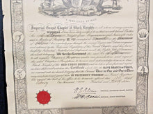 Load image into Gallery viewer, Imperial Grand Black Chapter of the British Commonwealth Certificate No. 96 1927