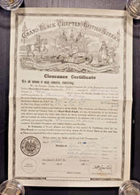Load image into Gallery viewer, Grand Black Chapter British America Clearance Certificate 1974 No.821