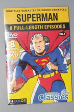 Load image into Gallery viewer, Superman Cartoon Classics: 8 Full-Length Episodes (DVD, Remastered) SEALED