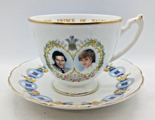 Load image into Gallery viewer, Vintage HRH The Prince Of Wales & Lady Diana Spencer Teacup & Mixed Saucer