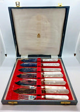 Load image into Gallery viewer, BIRKS 10pc Mother of Pearl Cutlery Set In Original Box