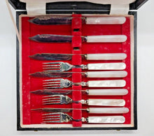 Load image into Gallery viewer, BIRKS 10pc Mother of Pearl Cutlery Set In Original Box