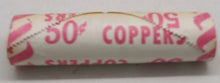 Load image into Gallery viewer, 1979 Canadian Penny CIBC Bank Machine Roll White Paper Red (50 ct) #16