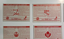 Load image into Gallery viewer, 1992-93 Kraft Dinner Hockey Hand Cut Team Collectors Cards Lot of 5
