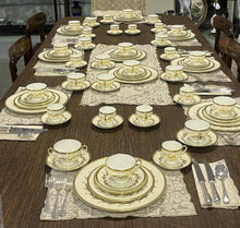 Load image into Gallery viewer, 88 Piece Dinner Set Hand Painted Gold Bone China Minton