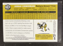 Load image into Gallery viewer, 2009 Topps Heritage Chrome Jordan Zimmermann Black Refractor SSP 47/60 CHR159