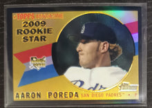 Load image into Gallery viewer, 2009 Topps Heritage Chrome Aaron Poreda Black Refractor SSP 48/60 CHR177