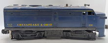 Load image into Gallery viewer, 1961 Lionel Postwar Chesapeake & Ohio Alco A Unit No. 230 Locomotive