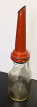 Load image into Gallery viewer, JAY B RHODES Havoline KALAMAZOO MICH Embossed OIL Glass Bottle Matching Spout