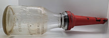 Load image into Gallery viewer, JAY B RHODES Havoline KALAMAZOO MICH Embossed OIL Glass Bottle Matching Spout