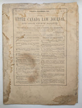 Load image into Gallery viewer, 1858 Upper Canada Law Journal and Local Courts' Gazette