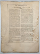 Load image into Gallery viewer, 1858 Upper Canada Law Journal and Local Courts' Gazette