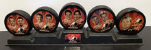 Load image into Gallery viewer, 2002 McDonald s Olympics Team Canada Pucks Complete Set (5) With Stand