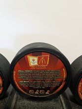 Load image into Gallery viewer, 2002 McDonald s Olympics Team Canada Pucks Complete Set (5) With Stand