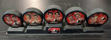 Load image into Gallery viewer, 2002 McDonald s Olympics Team Canada Pucks Complete Set (5) With Stand