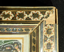 Load image into Gallery viewer, Khatam Marquetry Framed Long Narrow Chinoiserie Bird Painting 19 3/4” x 5.5”