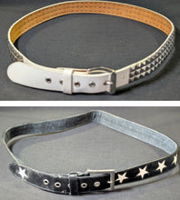 Load image into Gallery viewer, 1980’s Vintage Silver Tone Leather Belt Lot of 2