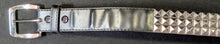 Load image into Gallery viewer, 1980’s Rocker Style Silver Tone Black Leather Belt Lot of 3