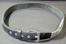 Load image into Gallery viewer, 1980’s Rocker Style Silver Tone Black Leather Belt Lot of 3