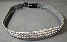 Load image into Gallery viewer, 1980’s Rocker Style Silver Tone Black Leather Belt Lot of 3