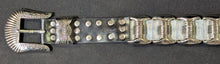 Load image into Gallery viewer, 1980’s Rocker Style Silver Tone Black Leather Belt Lot of 3