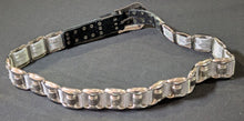 Load image into Gallery viewer, 1980’s Rocker Style Silver Tone Black Leather Belt Lot of 3