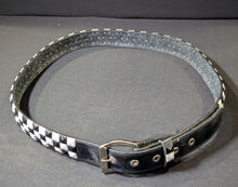 Load image into Gallery viewer, 1980’s Rocker Style Silver Tone Black Leather Belt Lot of 3