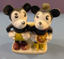 Load image into Gallery viewer, Vintage Mickey & Minnie Mouse Bisque Toothbrush Holder Disney