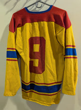 Load image into Gallery viewer, Vintage Yellow Red Eagle Hockey Jersey Retro Team Sports