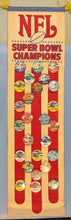 Load image into Gallery viewer, Vintage WinCraft NFL Super Bowl Champions Felt Banner with 30+ Team Helmet Pins