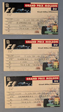 Load image into Gallery viewer, 1996 Grand Prix Molson du Canada F1 Ticket Stubs - June 14, 15, 16 - Montreal
