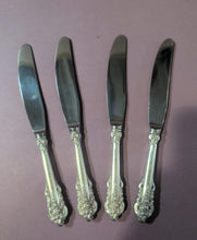 Load image into Gallery viewer, Set of 4 Wallace Stradivari Ornate Handle Grande Baroque Butter Spreader Knife