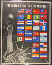 Load image into Gallery viewer, WWI Original Propaganda Poster No.19 The United Nations Fight For Freedom 28x22