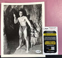 Load image into Gallery viewer, John Sheffield Signed Autograph B&W Photo as Bomba the Jungle Boy JSA COA