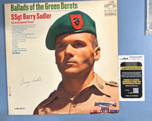 Load image into Gallery viewer, Signed SSgt Barry Sadler Ballads of the Green Berets Vinyl LP JSA CM27251