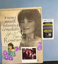 Load image into Gallery viewer, Roseanne Barr Signed "Emmy Winning Comedian" Collage Page JSA Certified