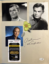 Load image into Gallery viewer, John Saxon Autographed Scrapbook Page w/ Photos & Inscription JSA Certified