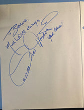 Load image into Gallery viewer, John Saxon Autographed Scrapbook Page w/ Photos & Inscription JSA Certified