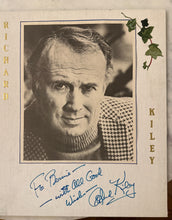 Load image into Gallery viewer, Richard Kiley Autographed & Inscribed Photo on 12x14 Grumbacher Canvas Board