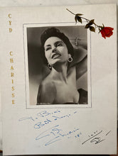 Load image into Gallery viewer, Cyd Charisse Autographed 1986 MGM Photo on Grumbacher Canvas Board 14x18