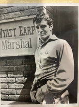 Load image into Gallery viewer, Hugh O'Brian Autographed 8x10 B&W Photo as TV's Wyatt Earp Marshal