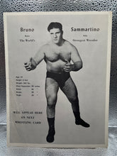 Load image into Gallery viewer, 1960’s-70’s 8” x 10” Bruno Sammartino: Italy’s Strongest Wrestler Fact Sheet