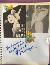 Load image into Gallery viewer, Juliet Prowse "Mame" & "M. Butterfly" Signed Clippings Scrapbook 8x11 Page 1990