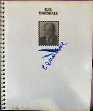 Load image into Gallery viewer, E.G. Marshall Signed Autograph Scrapbook Page Dated July 15, 1990