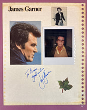 Load image into Gallery viewer, James Garner Autographed Scrapbook Page with Type-1 Polaroid Photo "To Bernie"