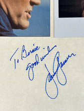 Load image into Gallery viewer, James Garner Autographed Scrapbook Page with Type-1 Polaroid Photo "To Bernie"