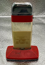 Load image into Gallery viewer, Vintage Scripto Vu-Lighter with Clear Fuel Compartment & Red Art Deco Base.