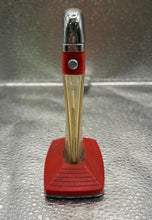 Load image into Gallery viewer, Vintage Scripto Vu-Lighter with Clear Fuel Compartment & Red Art Deco Base.