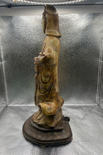 Load image into Gallery viewer, Antique 13.5” Tall Chinese Soapstone Figure Carved as “Guanyin”